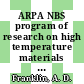ARPA NBS program of research on high temperature materials and laser materials : Reporting period 1.1.-30.6.1971.