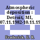 Atmospheric deposition : Detroit, MI, 07.11.1982-10.11.1982.