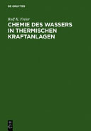 Chemie des Wassers in thermischen Kraftanlagen /