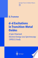 d-d Excitations in Transition-Metal Oxides [E-Book] : A Spin-Polarized Electron Energy-Loss Spectroscopy (SPEELS) Study /