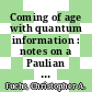 Coming of age with quantum information : notes on a Paulian idea [E-Book] /