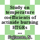 Study on temperature coefficients of actinide burning HTGRs [E-Book] /