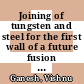 Joining of tungsten and steel for the first wall of a future fusion reactor /