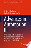 Advances in Automation III [E-Book] : Proceedings of the International Russian Automation Conference, RusAutoCon2021, September 5-11, 2021, Sochi, Russia /