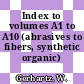 Index to volumes A1 to A10 (abrasives to fibers, synthetic organic) /