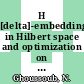 H [delta]-embeddings in Hilbert space and optimization on G [delta]-sets [E-Book] /