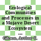 Ecological Communities and Processes in a Mojave Desert Ecosystem [E-Book] /