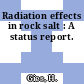 Radiation effects in rock salt : A status report.