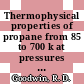 Thermophysical properties of propane from 85 to 700 k at pressures 70 mpa.