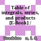 Table of integrals, series, and products [E-Book] /