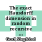 The exact Hausdorff dimension in random recursive constructions [E-Book] /