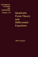 Quadratic form theory and differential equations [E-Book] /