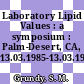 Laboratory Lipid Values : a symposium : Palm-Desert, CA, 13.03.1985-13.03.1985.