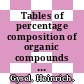 Tables of percentage composition of organic compounds : Prozenttabellen organischer Verbindungen. Table des compositions centesimales des combinaisons organiques /