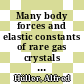 Many body forces and elastic constants of rare gas crystals [E-Book] /