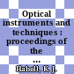 Optical instruments and techniques : proceedings of the conference : London, 11.07.61-14.07.61.