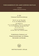 Kristallchemie, Strukturen und Phasenumwandlungen von Silikaten, Germanaten und Boraten.