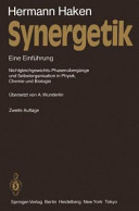 Synergetik : eine Einführung : Nichtgleichgewichts-Phasenübergänge und Selbstorganisation in Physik, Chemie und Biologie.
