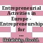 Entrepreneurial Activities in Europe - Entrepreneurship for People with Disabilities [E-Book] /