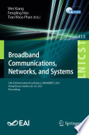 Broadband Communications, Networks, and Systems [E-Book] : 12th EAI International Conference, BROADNETS 2021, Virtual Event, October 28-29, 2021, Proceedings /