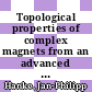 Topological properties of complex magnets from an advanced ab-initio Wannier description /