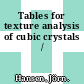 Tables for texture analysis of cubic crystals /