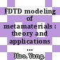 FDTD modeling of metamaterials : theory and applications [E-Book] /