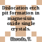 Dislocation etch pit formation in magnesium oxide single crystals.