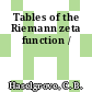 Tables of the Riemann zeta function /