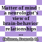 Matter of mind : a neurologist's view of brain-behavior relationships [E-Book] /