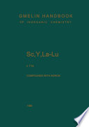Sc, Y, La-Lu, Rare Earth Elements [E-Book] : Compounds with Boron /