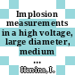 Implosion measurements in a high voltage, large diameter, medium density theta pinch.