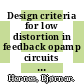 Design criteria for low distortion in feedback opamp circuits / [E-Book]