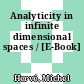 Analyticity in infinite dimensional spaces / [E-Book]