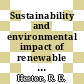 Sustainability and environmental impact of renewable energy sources / [E-Book]