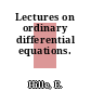 Lectures on ordinary differential equations.