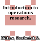 Introduction to operations research.