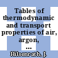 Tables of thermodynamic and transport properties of air, argon, carbon dioxide, carbon monoxide, hydrogen, nitrogen, oxygen, and steam.