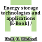 Energy storage technologies and applications [E-Book] /