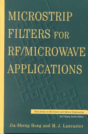 Microstrip filters for RF/microwave applications /