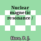 Nuclear magnetic resonance /