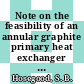 Note on the feasibility of an annular graphite primary heat exchanger for a process heat HTR [E-Book]