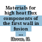 Materials for high heat flux components of the first wall in fusion reactors [E-Book] /