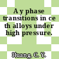 A y phase transitions in ce th alloys under high pressure.
