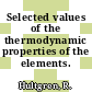 Selected values of the thermodynamic properties of the elements.