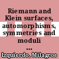 Riemann and Klein surfaces, automorphisms, symmetries and moduli spaces : conference in honor of Emilio Bujalance on Riemann and Klein surfaces, symmetries and moduli spaces, June 24-28, 2013, Linköping University, Linköping, Sweden [E-Book] /
