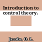 Introduction to control theory.