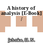 A history of analysis [E-Book] /