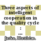 Three aspects of intelligent cooperation in the quality cycle : International conference on intelligent and cooperative information systems 0001: paper: keynote talk : Rotterdam, 05.93.
