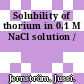 Solubility of thorium in 0.1 M NaCl solution /